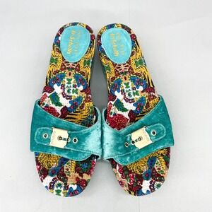 Dr. Scholls Iris Apfel Original Too Womens 7 Slide Sandals Tiger Velvet Platform